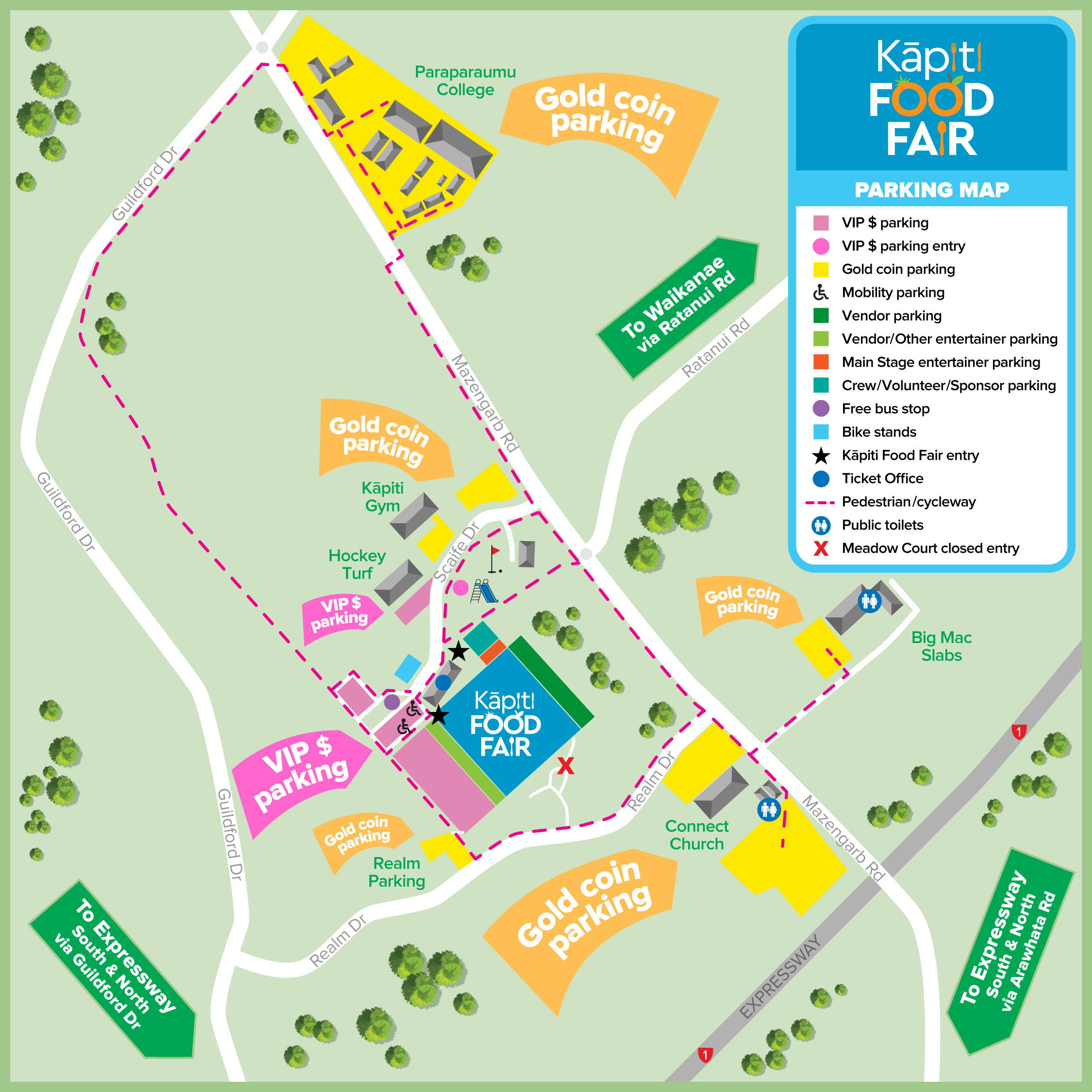 Kāpiti Food Fair Parking Map 2025 KFF Parking Map 2025